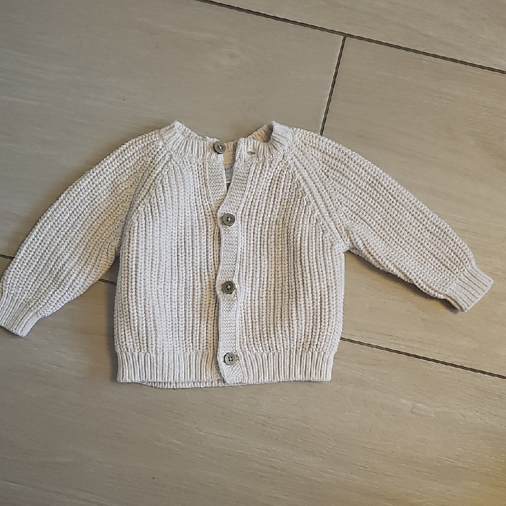 Cream Knit Button-Up Cardigan